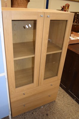 Lot 306 - Modern light wood effect display cabinet