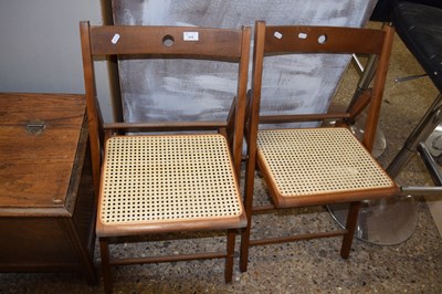 Lot 315 - Pair of folding cane seated chairs