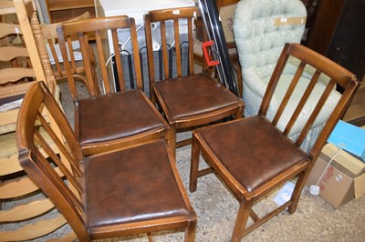 Lot 321 - Set of four early 20th century slat back...