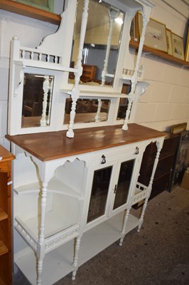 Lot 359 - Victorian white painted mirror back side cabinet