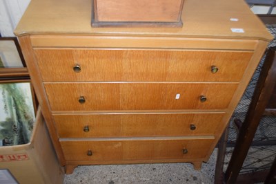 Lot 366 - Retro light oak four drawer bedroom chest