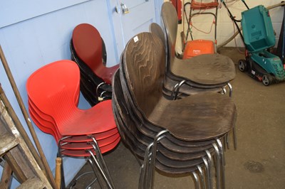 Lot 928 - Qty various stacking cafe chairs