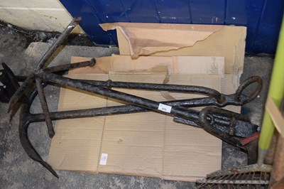 Lot 959 - Two iron boat anchors