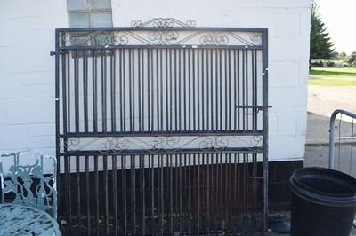 Lot 396 - Pair of large iron garden gates , each 173 x...