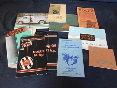 Lot 360 - Various vintage motor car ephemera and...