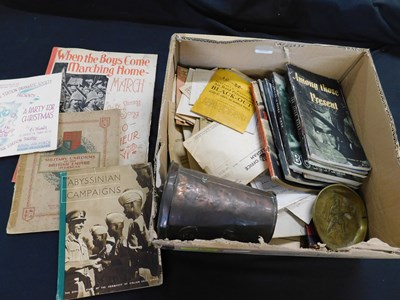 Lot 381 - Box: Collection of various military ephemera