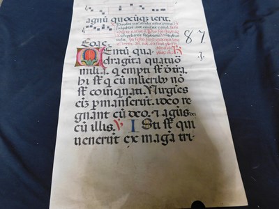 Lot 415 - A large 14th Century vellum page, probably...