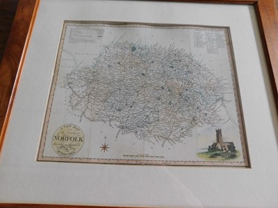 Lot 419 - Thomas Dix, a new map of Norfolk (approx 440 x...