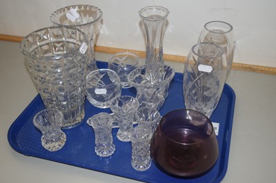 Lot 18 - Quantity of various clear glass vases and...