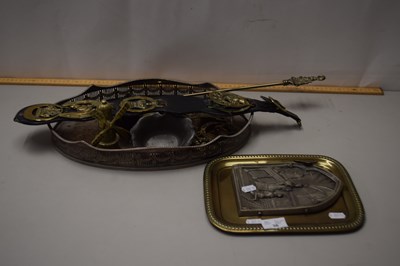 Lot 36 - Mixed Lot: Silver plated serving tray, horse...