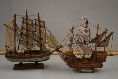 Lot 59 - Two model tall ships