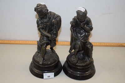 Lot 88 - A pair of bronzed Spelter continental models...