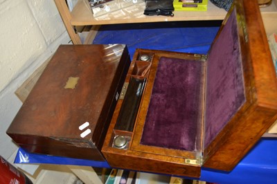 Lot 505 - Walnut writing  slope together with a mahogany...