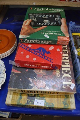 Lot 533 - Four board games to include Autobridge, Snakes...