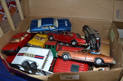 Lot 538 - Quantity of assorted toy cars, play worn