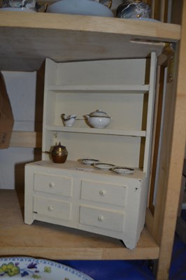 Lot 539 - Dolls dresser with miniature tea wares