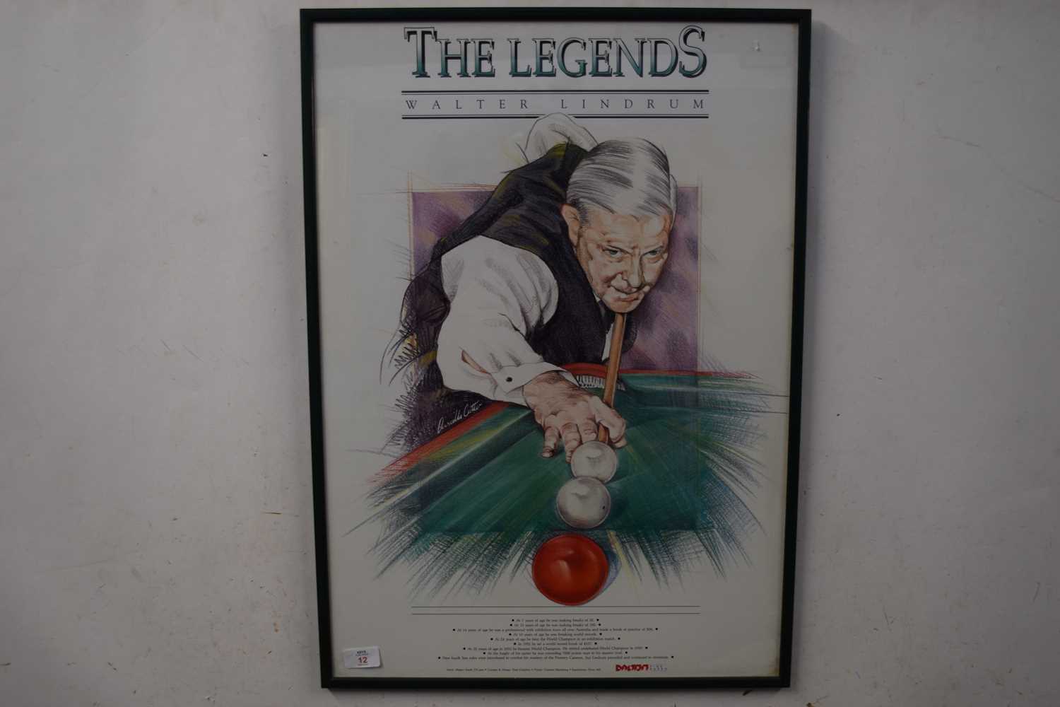 Lot 12 - Contemporary billiards poster marked ' The...