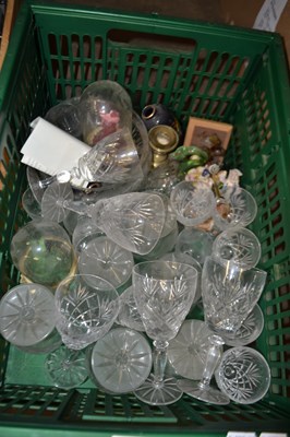 Lot 595 - Mixed Lot: Cut glass wine glasses and others