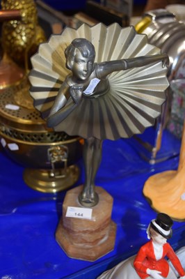 Lot 144 - Art Deco alloy figure of a ballerina raised on...