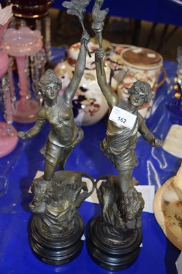 Lot 162 - Pair of 19th Century bronzed Spelter classical...