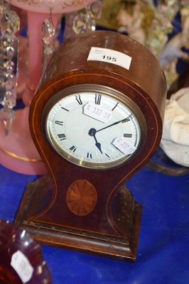 Lot 195 - Edwardian mantel clock in mahogany balloon...