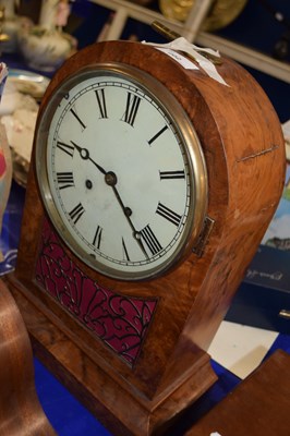 Lot 202 - Late 19th Century walnut cased mantel clock...