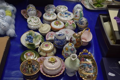 Lot 215 - Collection of various porcelain trinket boxes...