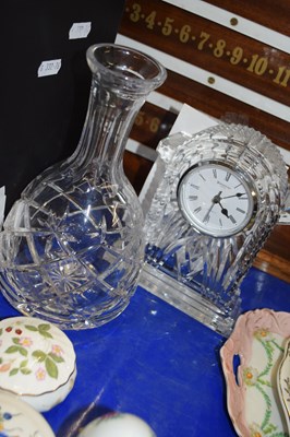 Lot 214 - Waterford Crystal mantel clock together with...