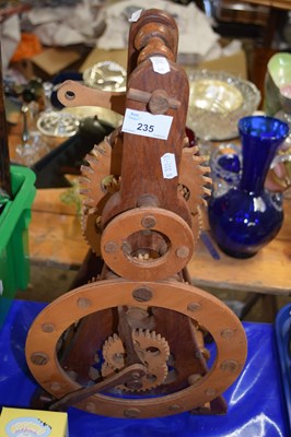 Lot 235 - Novelty wooden clock movement