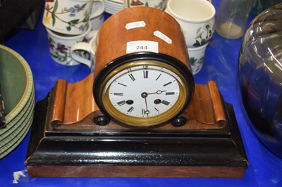 Lot 244 - Late 19th Century mantel clock with ebonised...