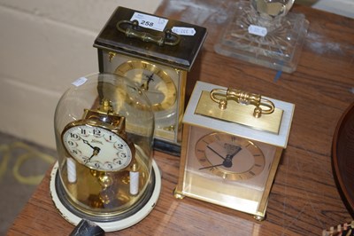 Lot 258 - Dome top anniversary type clock and two others...