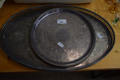 Lot 261 - Two silver plated serving trays