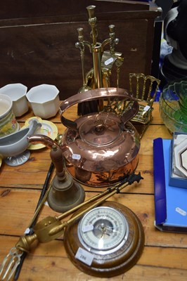 Lot 286 - Mixed Lot: Copper kettle, fire companion set,...