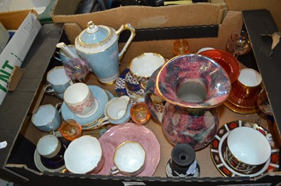 Lot 628 - Mixed Lot: Blue and gilt decorated coffee set,...