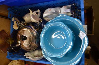 Lot 633 - Mid 20th Century blue Pyrex glass dishes...