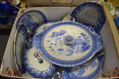 Lot 679 - Quantity of blue and white dinner wares and...