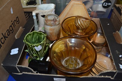 Lot 708 - Mixed Lot: Sylvac spill vase, pair of amber...