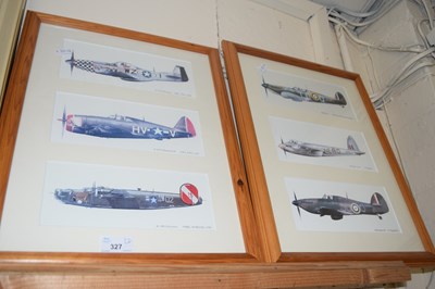 Lot 327 - Two framed montage prints of military aircraft