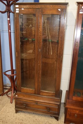 Lot 340 - 20th Century dark oak framed two door glazed...