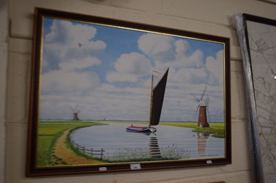 Lot 362 - Charles Warren, study of a Wherry, oil on board