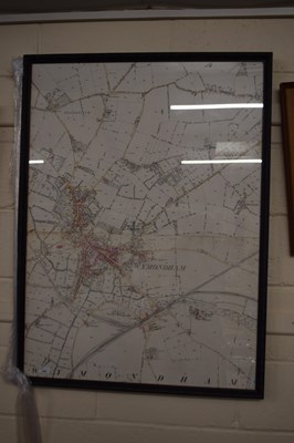 Lot 364 - Framed antique map   of Wymondham and District