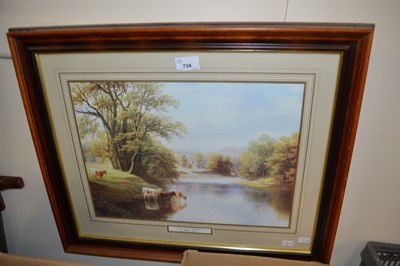 Lot 734 - River scene in Wharfdale by William Miller,...