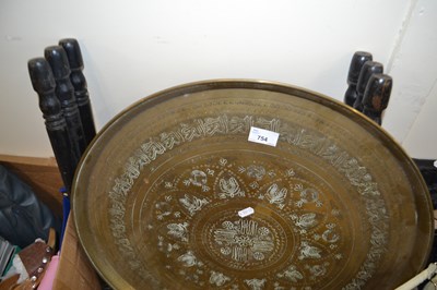 Lot 754 - Middle Eastern brass tray table