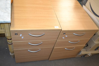 Lot 803 - Pair of three drawer office filing cabinets