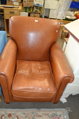 Lot 809 - A faux leather club armchair