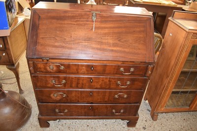 Lot 373 - Georgian mahogany four drawer bureau on...