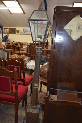 Lot 392 - Copper and brass framed lantern style floor...