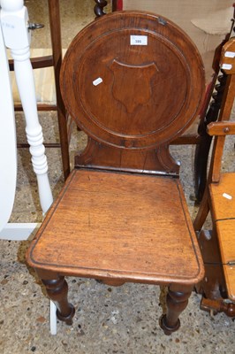 Lot 395 - Victorian oak hall chair