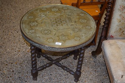 Lot 397 - Circular brass topped occasional table