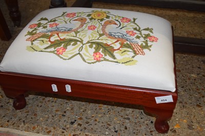 Lot 404 - Footstool with needlework top